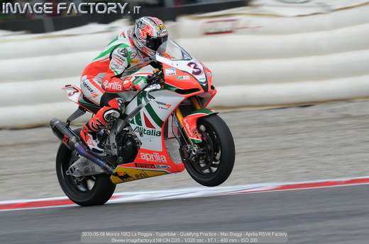 2010-05-08 Monza 1052 La Roggia - Superbike - Qualifyng Practice - Max Biaggi - Aprilia RSV4 Factory